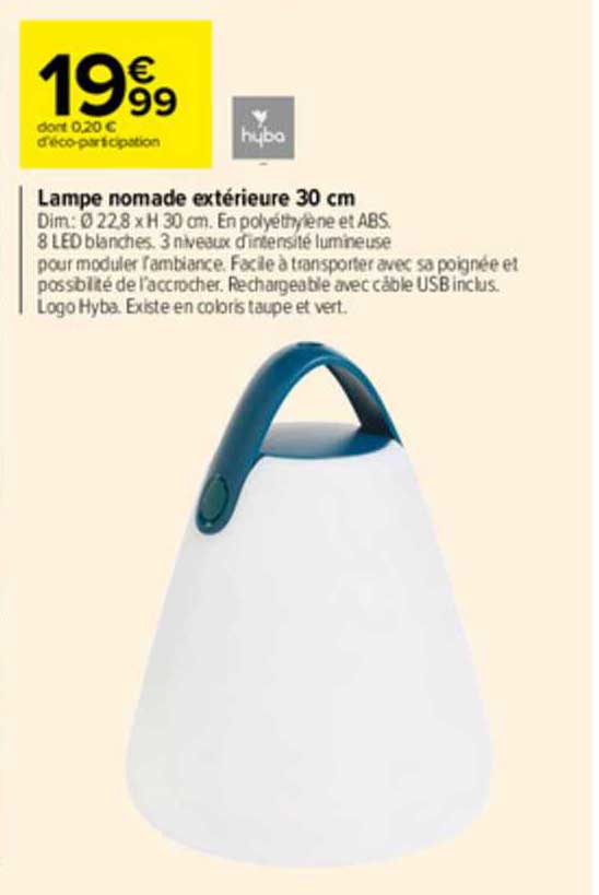 Lampe Nomade Extérieur 30 Cm