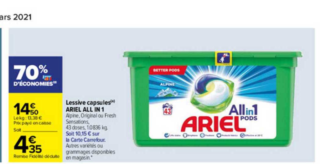 lessive capsules ariel all in 1