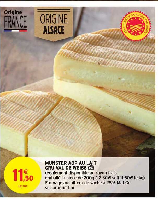 Munster Aop Au Lait Cru Val De Weiss
