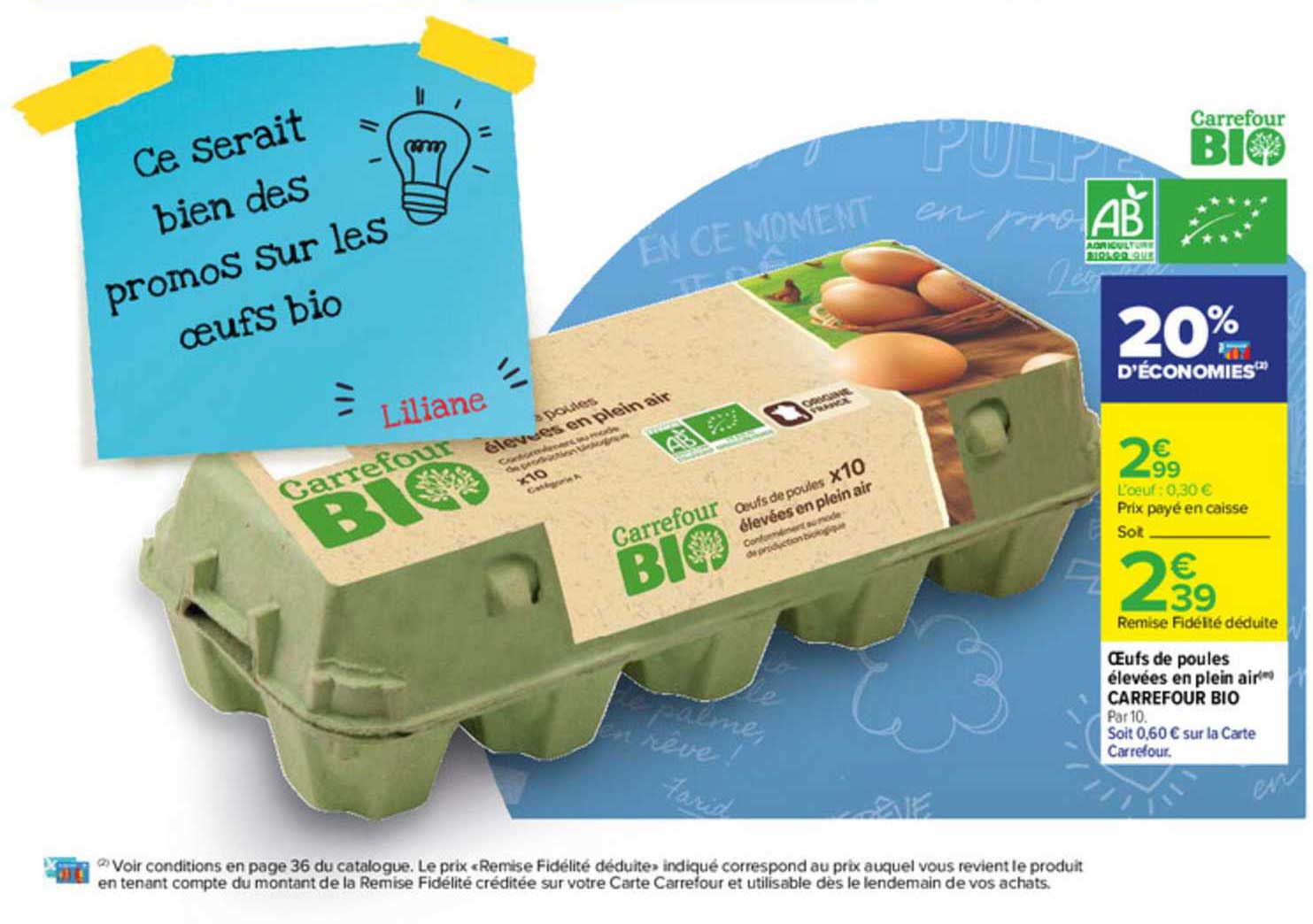 oeufs de poules élevées en plein air carrefour bio