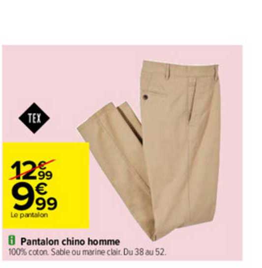 pantalon chino homme tex
