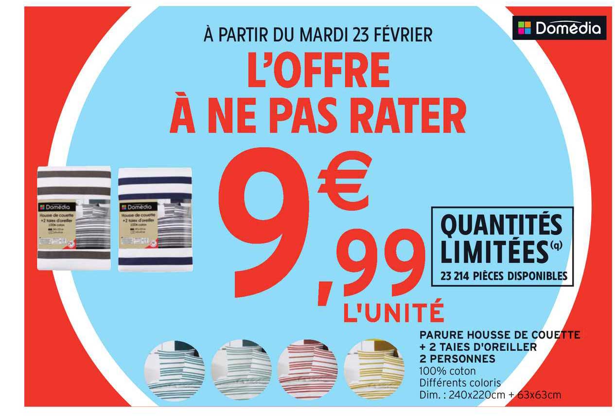 parure housse de couette + 2 taies d'oreiller 2 personnes