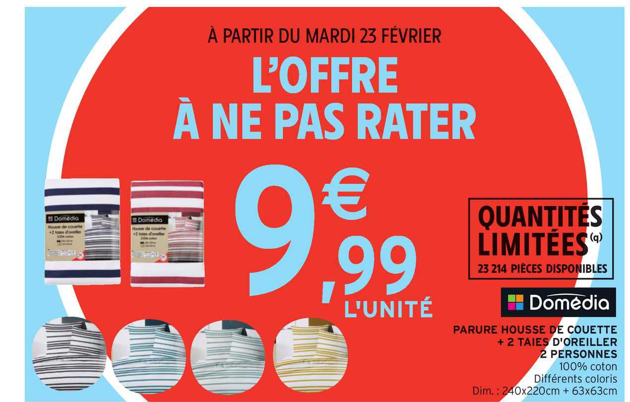 parure housse de couette + 2 taies d'oreiller 2 personnes