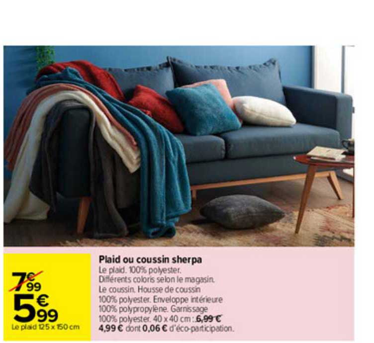 Plaid Ou Coussin Sherpa