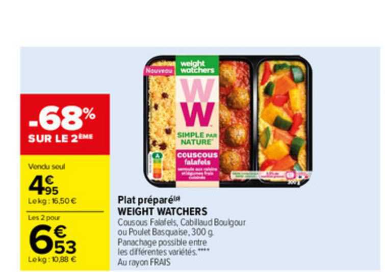 plat préparé weight watchers