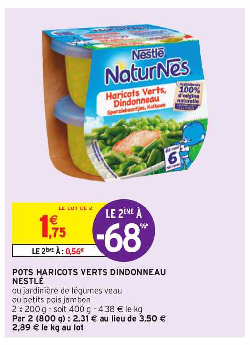 pots haricots verts dindonneau nestlé