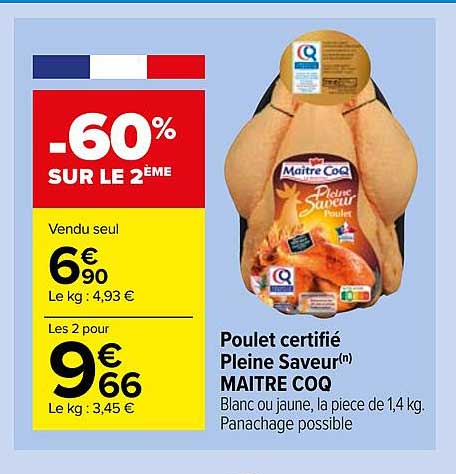 poulet certifié pleine saveur maître coq