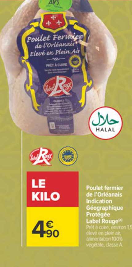 poulet fermier de l'orléanais indication géographique protégée label rouge