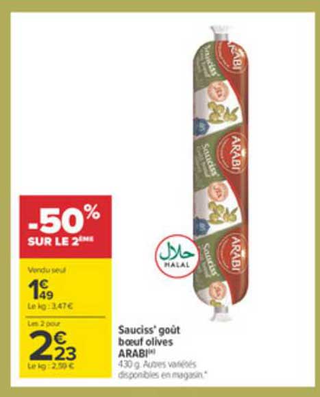 sauciss' goût bœuf olives arabi