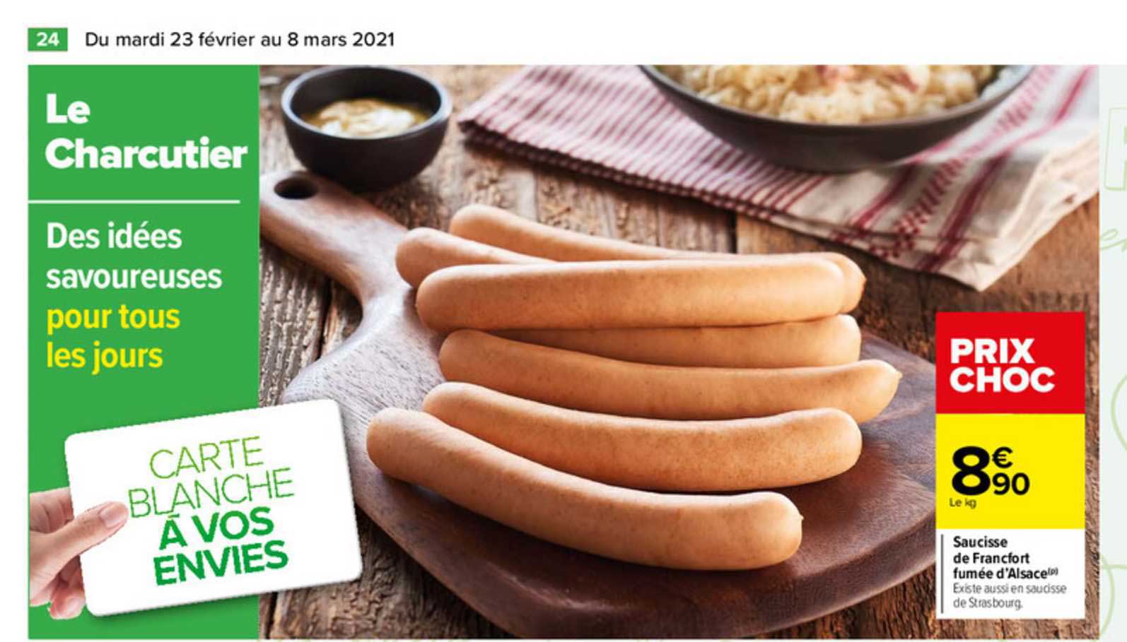 saucisse de francfort fumée d'alsace