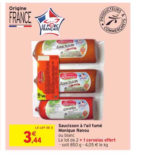 saucisson à l'ail fumé monique ranou