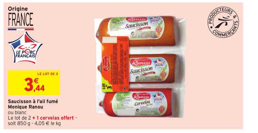 saucisson à l'ail fumé monique ranou