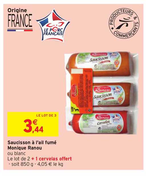 saucisson à l'ail fumé monique ranou