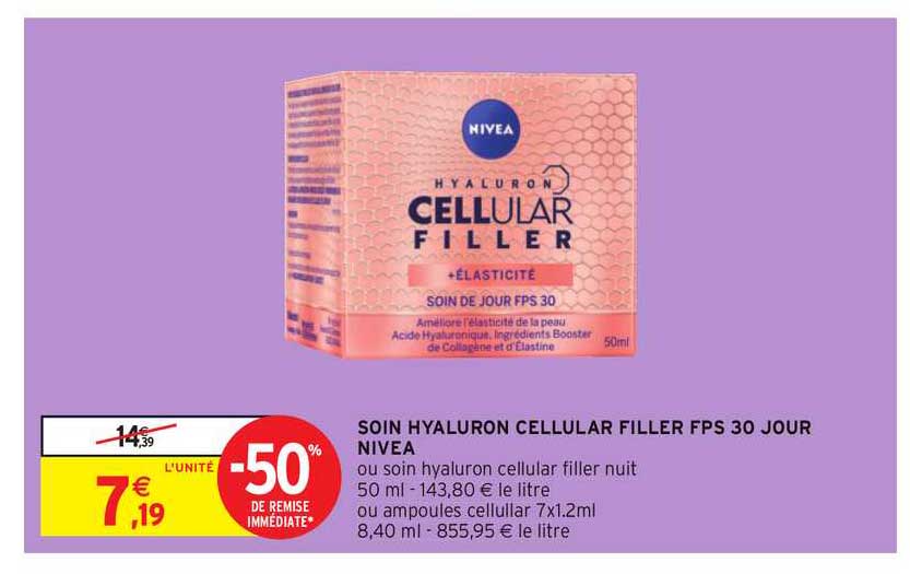 soin hyaluron cellular filler fps 30 jour nivea