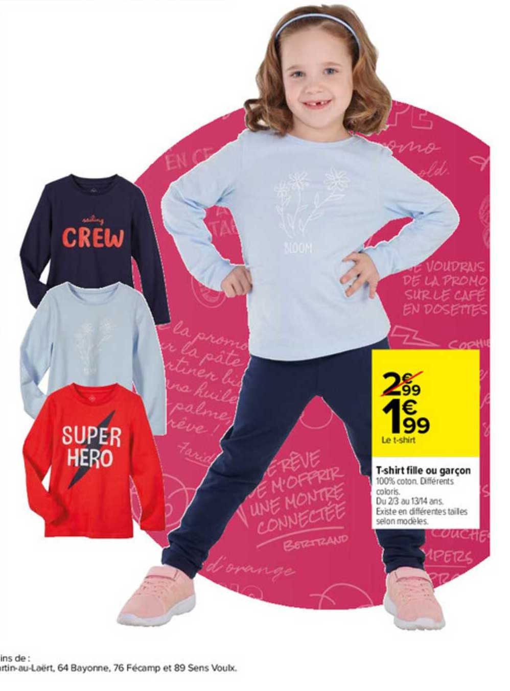 t-shirt fille ou garçon