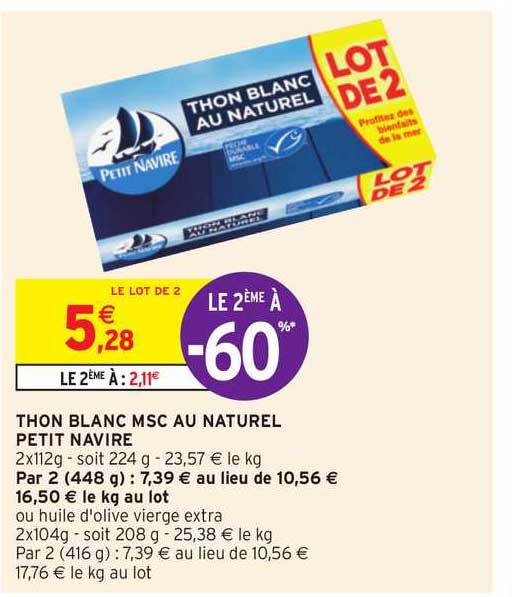 Thon Blanc Msc Au Naturel Petit Navire