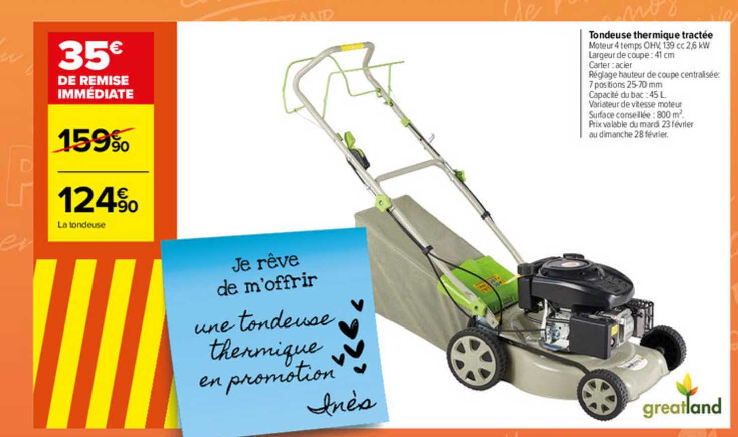 tondeuse thermique tractée greatland