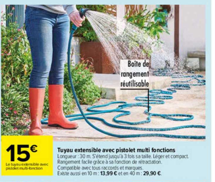 tuyau extensible avec pistolet multi fonctions