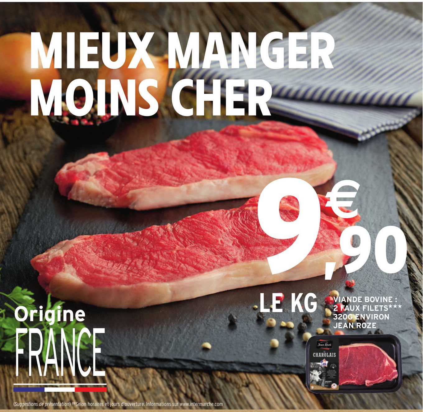 Viande Bovine : 2 Faux Filets Jean Rozé