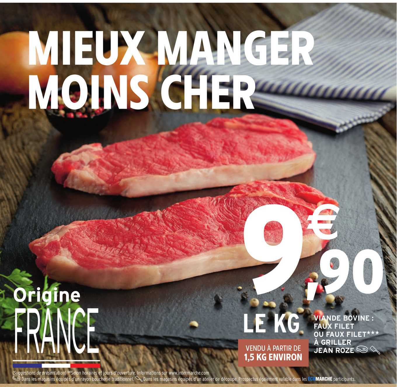 viande bovine : faux filet ou faux filet à griller jean rozé