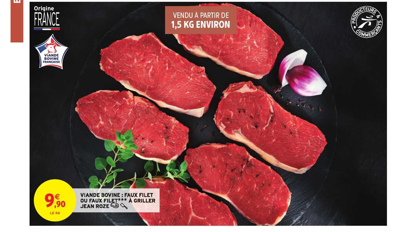 viande bovine : faux filet ou faux filet à griller jean rozé