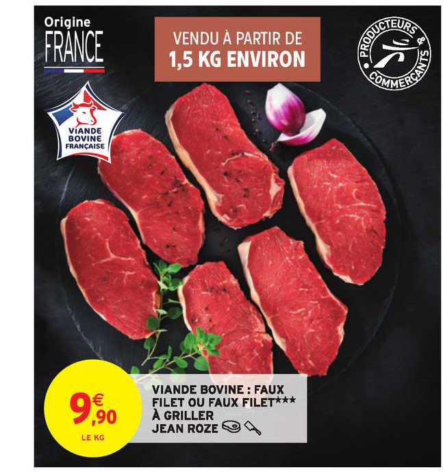 viande bovine : faux filet ou faux filet à griller jean rozé