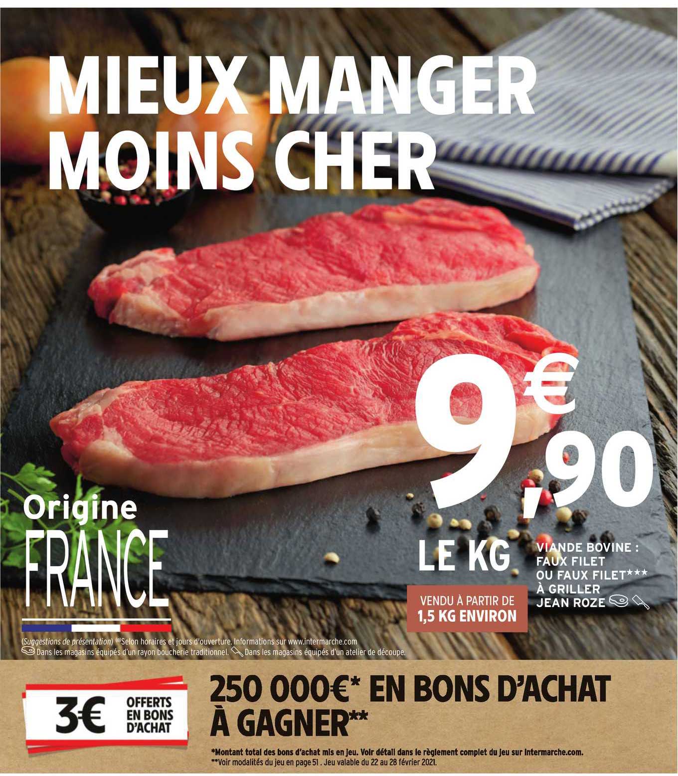 viande bovine : faux filet ou faux filet à griller jean rozé