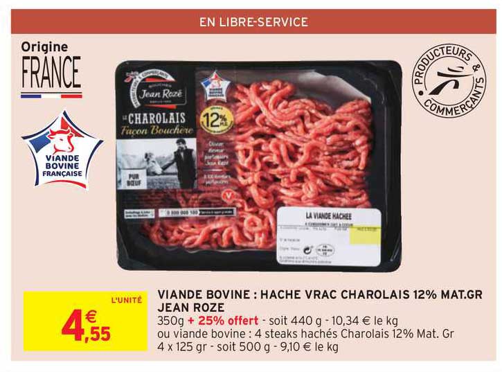 viande bovine vrac charolais 12% mat.gr jean rozé