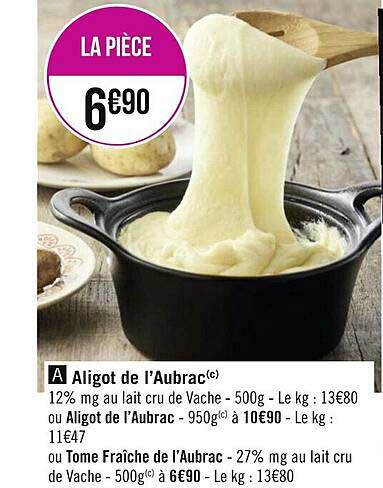 aligot de l'aubrac ou aligot de l'aubrac ou tome fraîche de l'aubrac