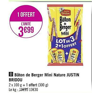 bâton de berger mini nature justin bridou