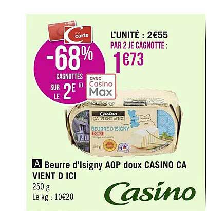 beurre d'isigny aop doux casino ça vient d'ici