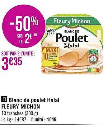 blanc de poulet halal fleury michon