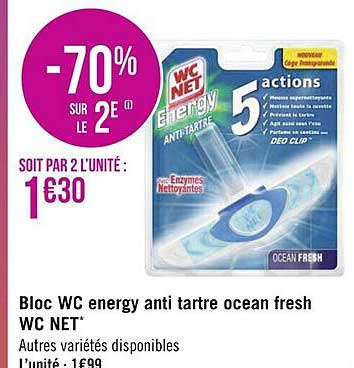 Bloc Wc Energy Anti Tartre Ocean Fresh Wc Net