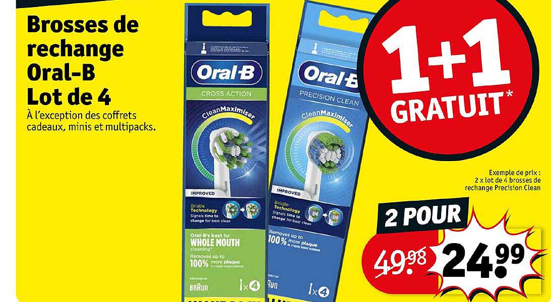brosses de rechange oral-b lot de 4