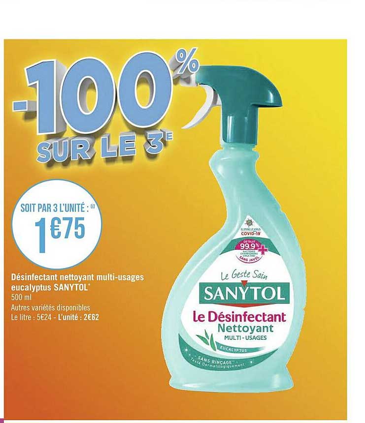 désinfectant nettoyant multi-usages eucalyptus sanytol