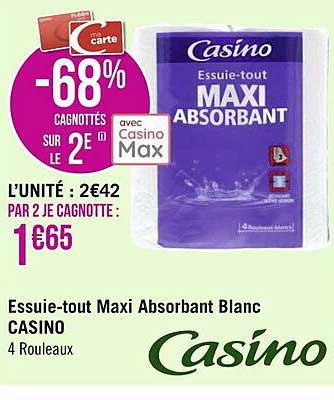 essuie-tout maxi absorbant blanc casino