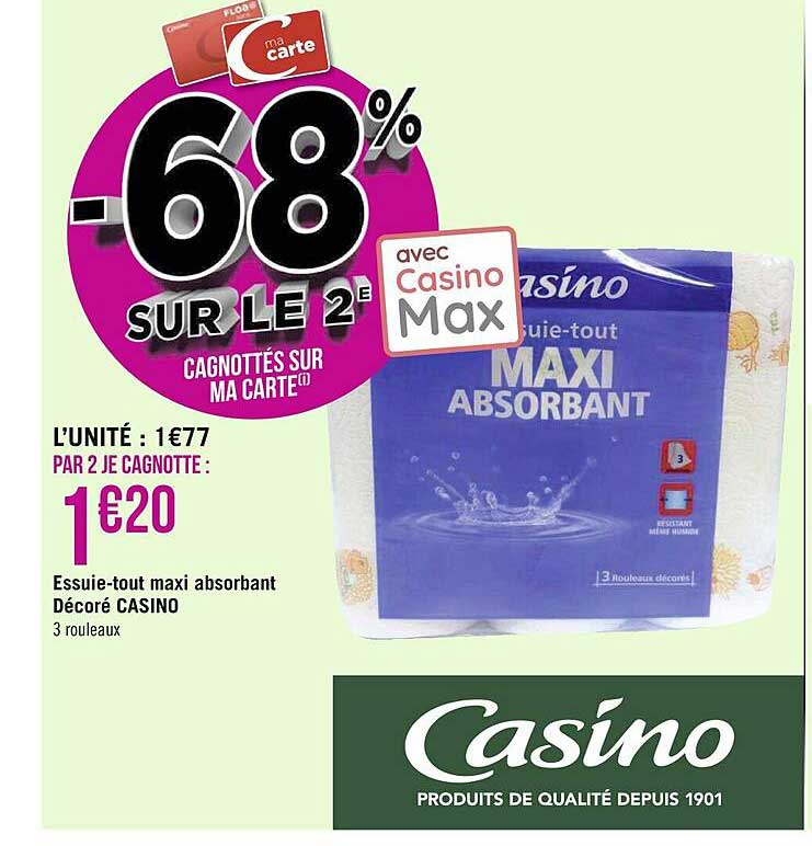 essuie-tout maxi absorbant décoré casino