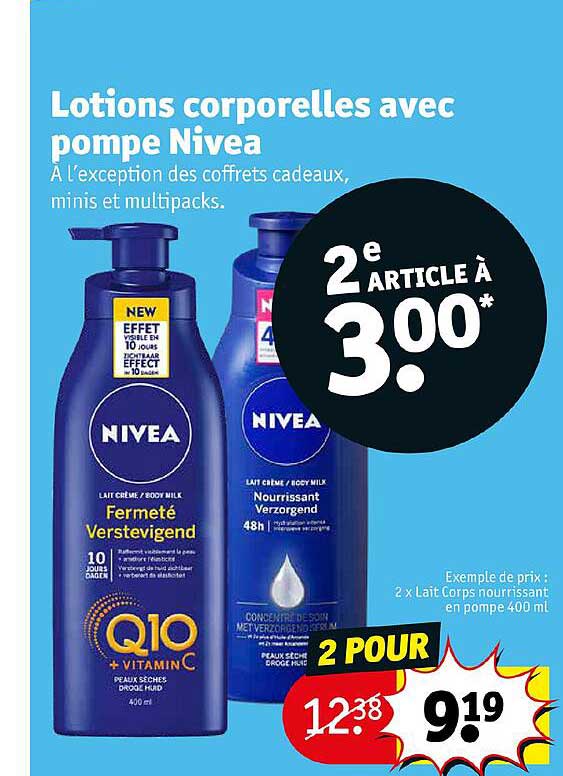 lotions corporelles avec pompe nivea