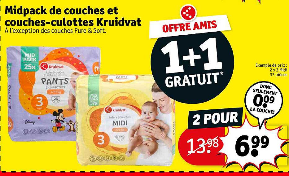midpack de couches et couches-culottes kruidvat