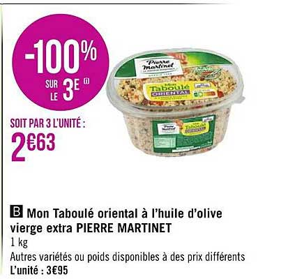 mon taboulé oriental à l'huile d'olive vierge extra pierre martinet