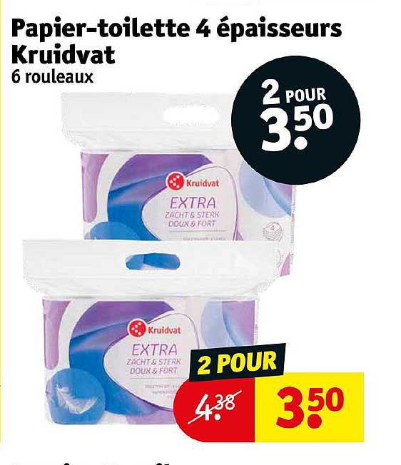 papier-toilette 4 épaisseurs kruidvat