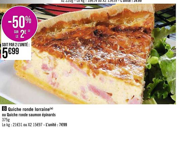 Quiche Ronde Lorraine Ou Quiche Ronde Saumon épinards