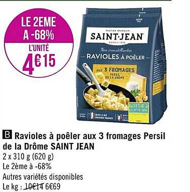 ravioles à poêler aux 3 fromages persil de la drôme saint jean