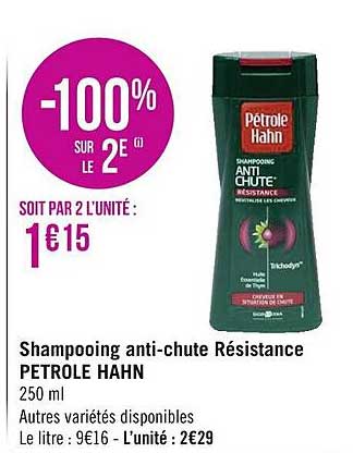 shampooing anti-chute résistance pétrole hahn