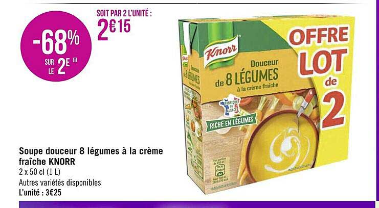 Soupe Douceur 8 Légumes à La Crème Fraîche Knorr