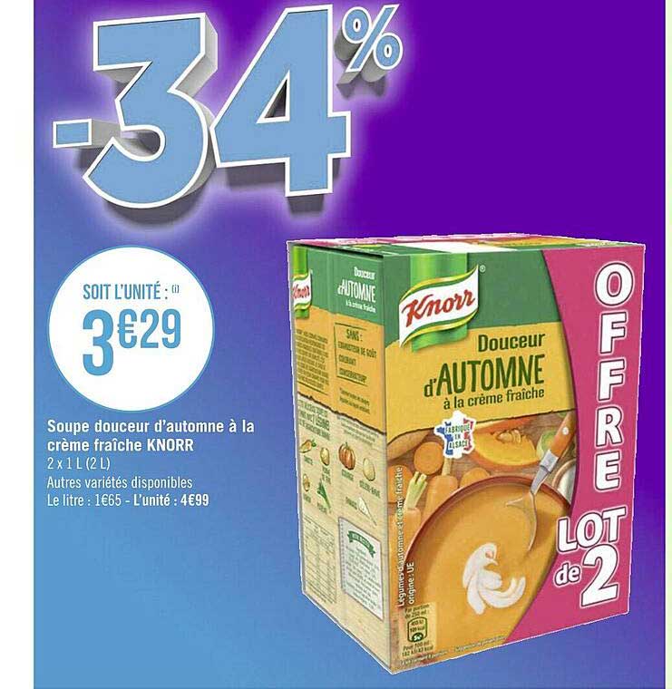 soupe douceur d'automne à la crème fraîche knorr