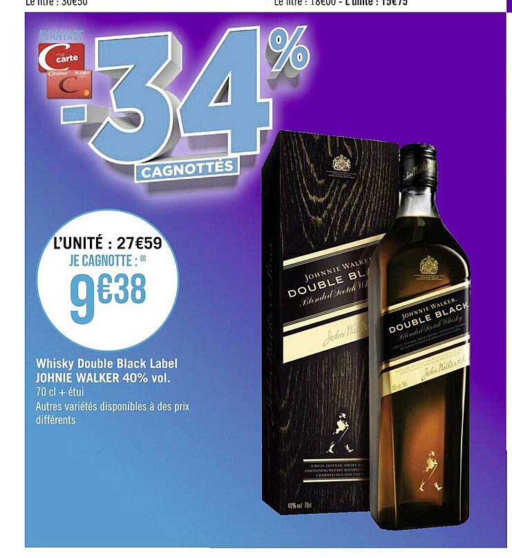 whisky double black label johnie walker 40% vol.