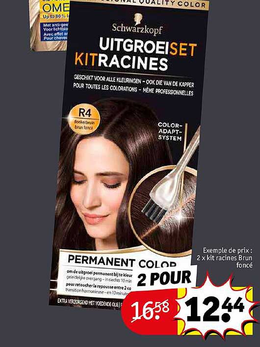 2 x kit racines brun foncé schwarzkopf