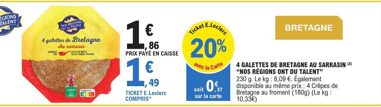 4 galettes de bretagne au sarrasin "nos régions ont du talent"