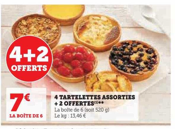 4 tartelettes assorties + 2 offertes